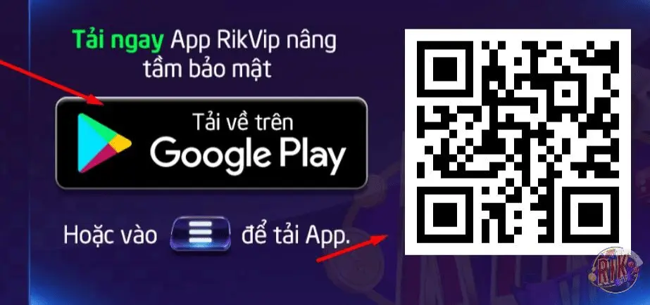 Nhấn chọn tải bằng google play hoặc quét mã QR